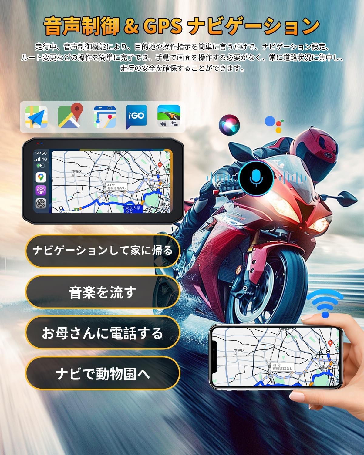 Amazon.co.jp: BOSUDA バイクスマートモニター 6.25 インチ